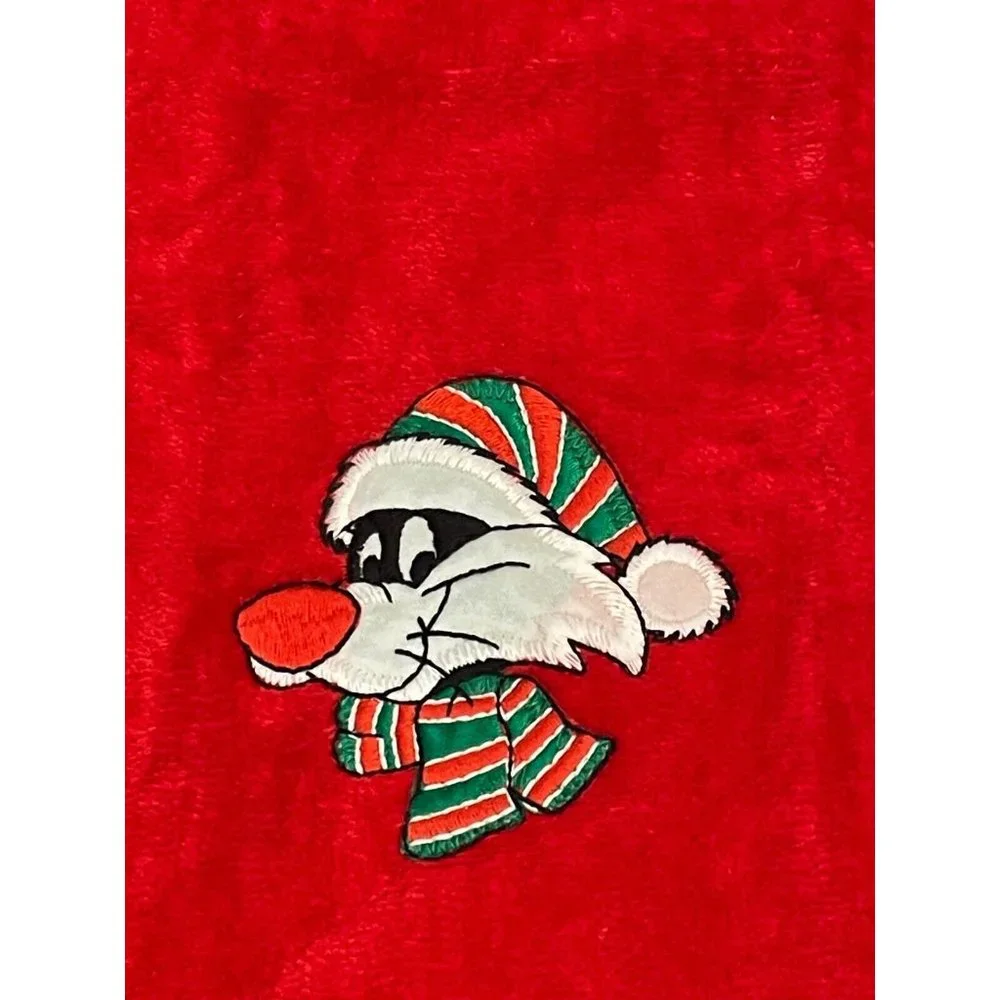Looney Tunes Sylvester Christmas 1993 cotton hand towel 16